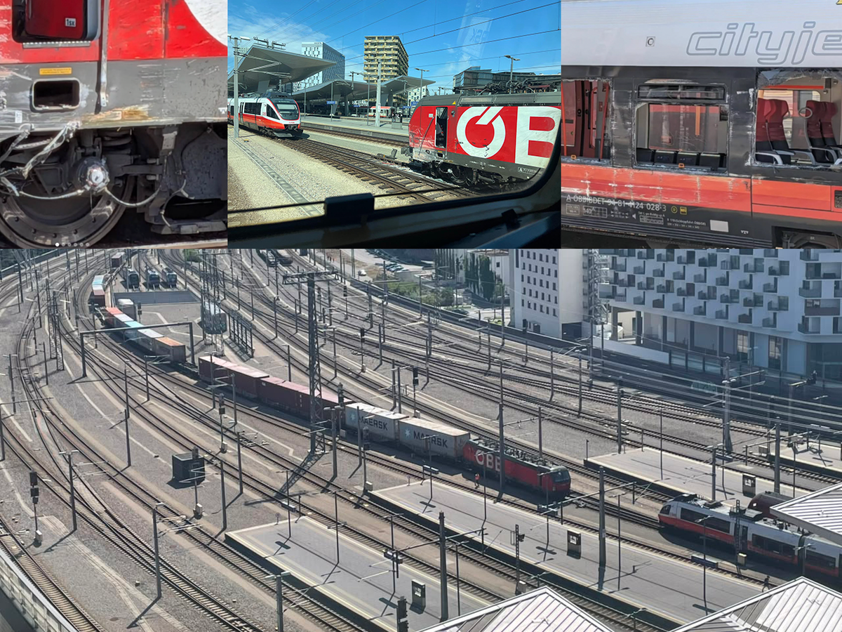 Talent rollt am Wiener Hauptbahnhof in Güterzug
