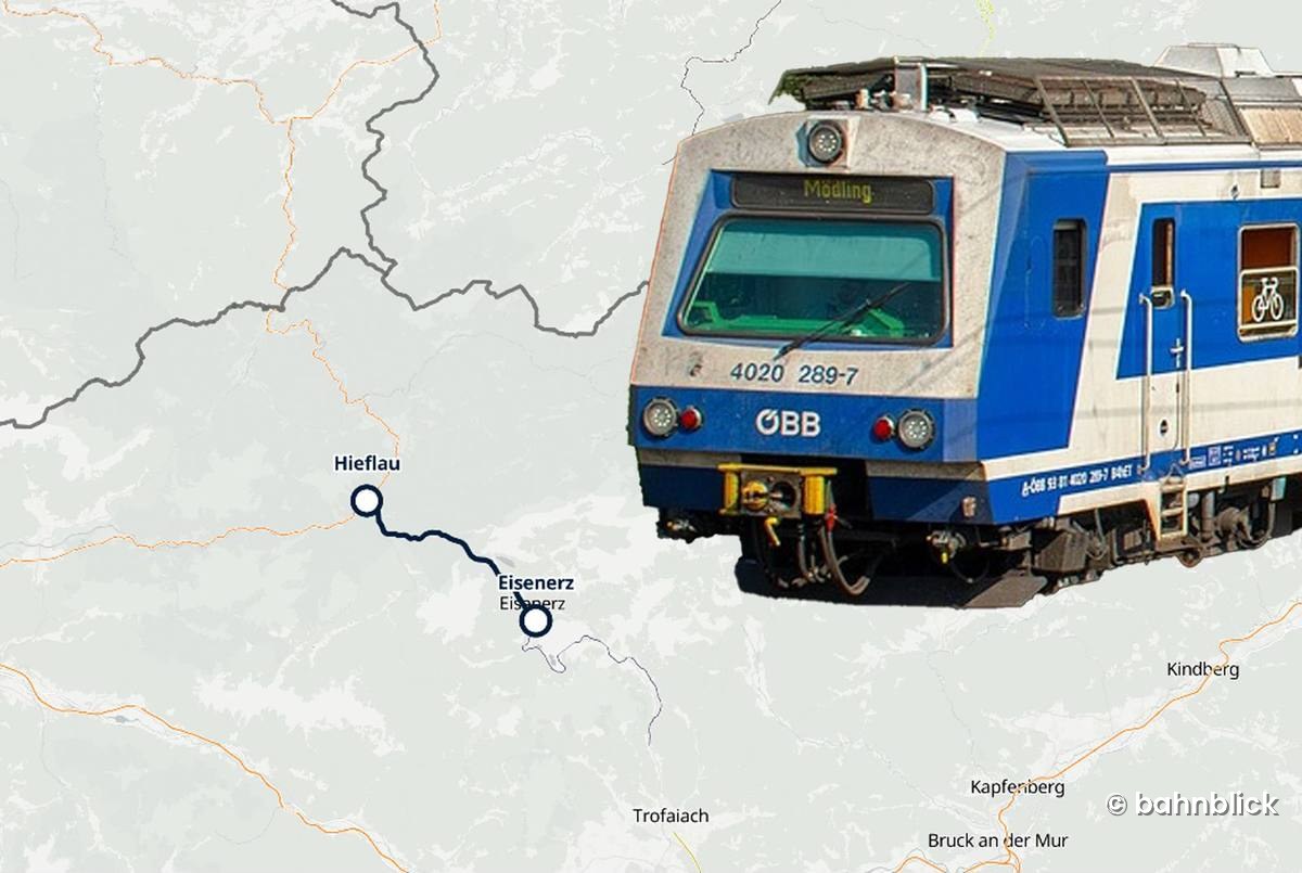 Ein 4020 und die künftige Forschungsstrecke bei Eisenerz